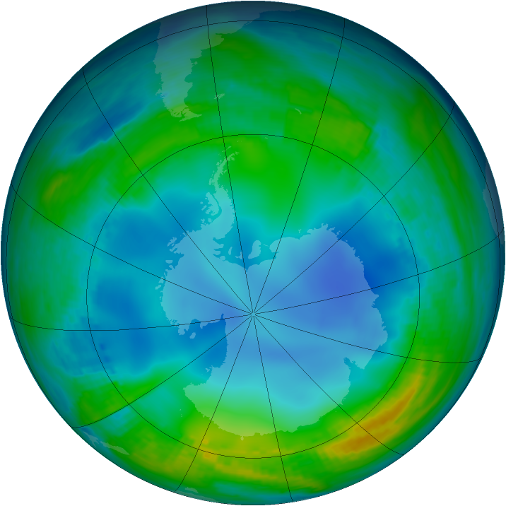 Antarctic ozone map for 30 May 1986